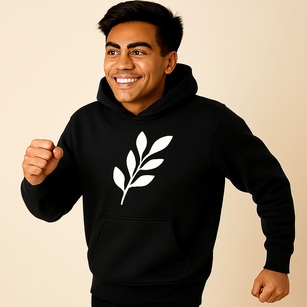 Comfortable Printed Black Hoodie